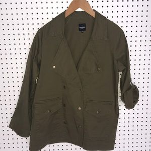 Kensie oversized shirt jacket in olive green
